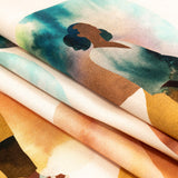 Stretch Cotton Sateen - Multi Watercolor Figures and Shapes - Wayfaring Woman Print - Mood Exclusive Tumunyana Collection