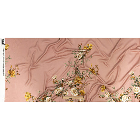 Rayon Challis - Pink, Yellow and White Rose Sprays - Bella Verona Print - Mood Exclusive Viso Collection