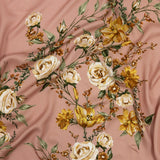 Rayon Challis - Pink, Yellow and White Rose Sprays - Bella Verona Print - Mood Exclusive Viso Collection