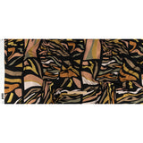 Rayon Challis - Black and Green Animal Stripe Patchwork - In Bocca al Lupo Print - Mood Exclusive Viso Collection