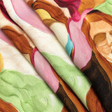 Rayon Challis - Rainbow Painterly Faces - Artemisia Print - Mood Exclusive Viso Collection