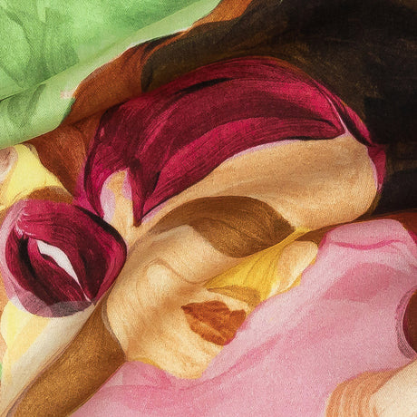 Rayon Challis - Rainbow Painterly Faces - Artemisia Print - Mood Exclusive Viso Collection