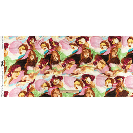 Rayon Challis - Rainbow Painterly Faces - Artemisia Print - Mood Exclusive Viso Collection