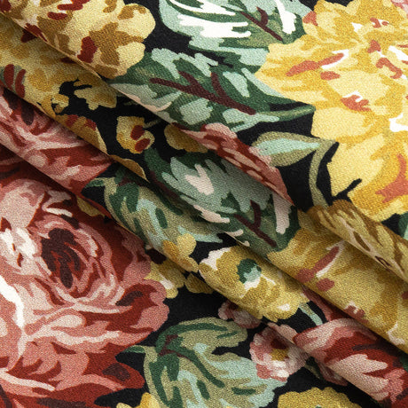 Stretch Cotton Sateen - Yellow, Pink and Green Floral - Tappezzeria Print - Mood Exclusive Viso Collection