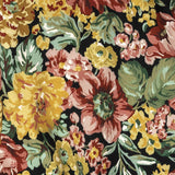 Stretch Cotton Sateen - Yellow, Pink and Green Floral - Tappezzeria Print - Mood Exclusive Viso Collection
