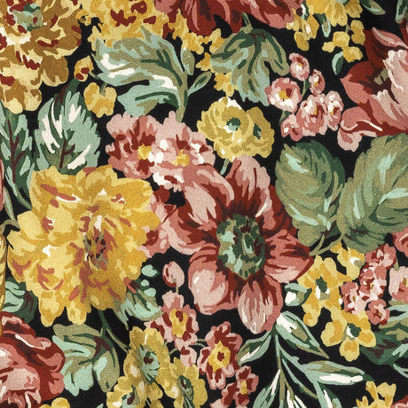 Stretch Cotton Sateen - Yellow, Pink and Green Floral - Tappezzeria Print - Mood Exclusive Viso Collection
