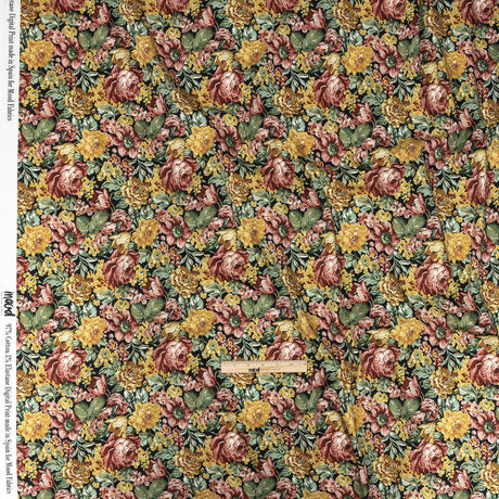Stretch Cotton Sateen - Yellow, Pink and Green Floral - Tappezzeria Print - Mood Exclusive Viso Collection