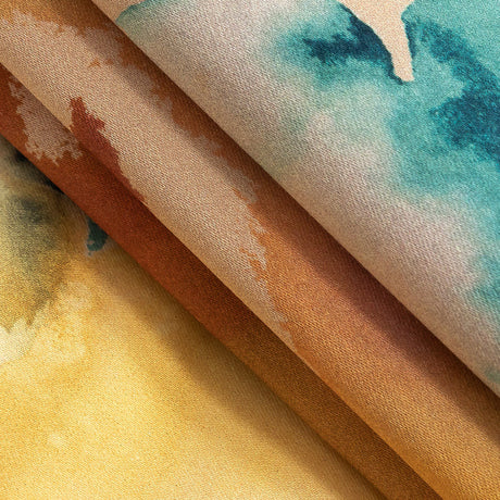 Stretch Cotton Sateen - Rainbow Painterly Abstract - Fresco Print - Mood Exclusive Viso Collection