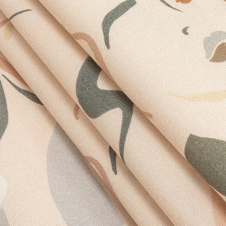 Stretch Cotton Sateen - Pink and Gray Faces - Le Muse Print - Mood Exclusive Viso Collection