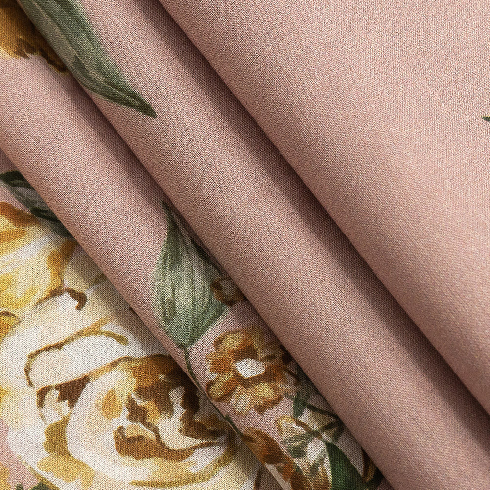 Cotton Voile - Pink, Yellow and White Rose Sprays - Bella Verona Print - Mood Exclusive Viso Collection