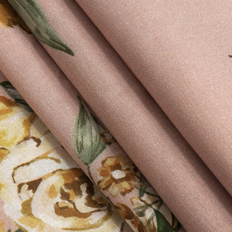 Cotton Voile - Pink, Yellow and White Rose Sprays - Bella Verona Print - Mood Exclusive Viso Collection