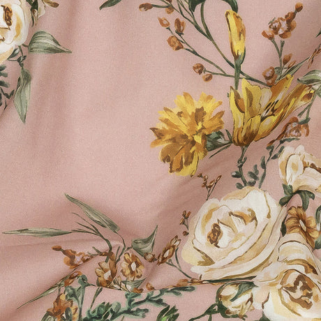 Cotton Voile - Pink, Yellow and White Rose Sprays - Bella Verona Print - Mood Exclusive Viso Collection