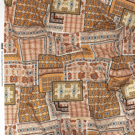 Cotton Voile - Pink and Orange Ornate Patchwork - Arabesco Print - Mood Exclusive Viso Collection