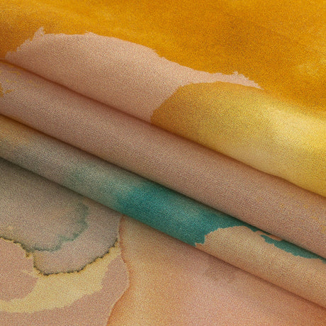 Cotton Voile - Rainbow Painterly Abstract - Fresco Print - Mood Exclusive Viso Collection