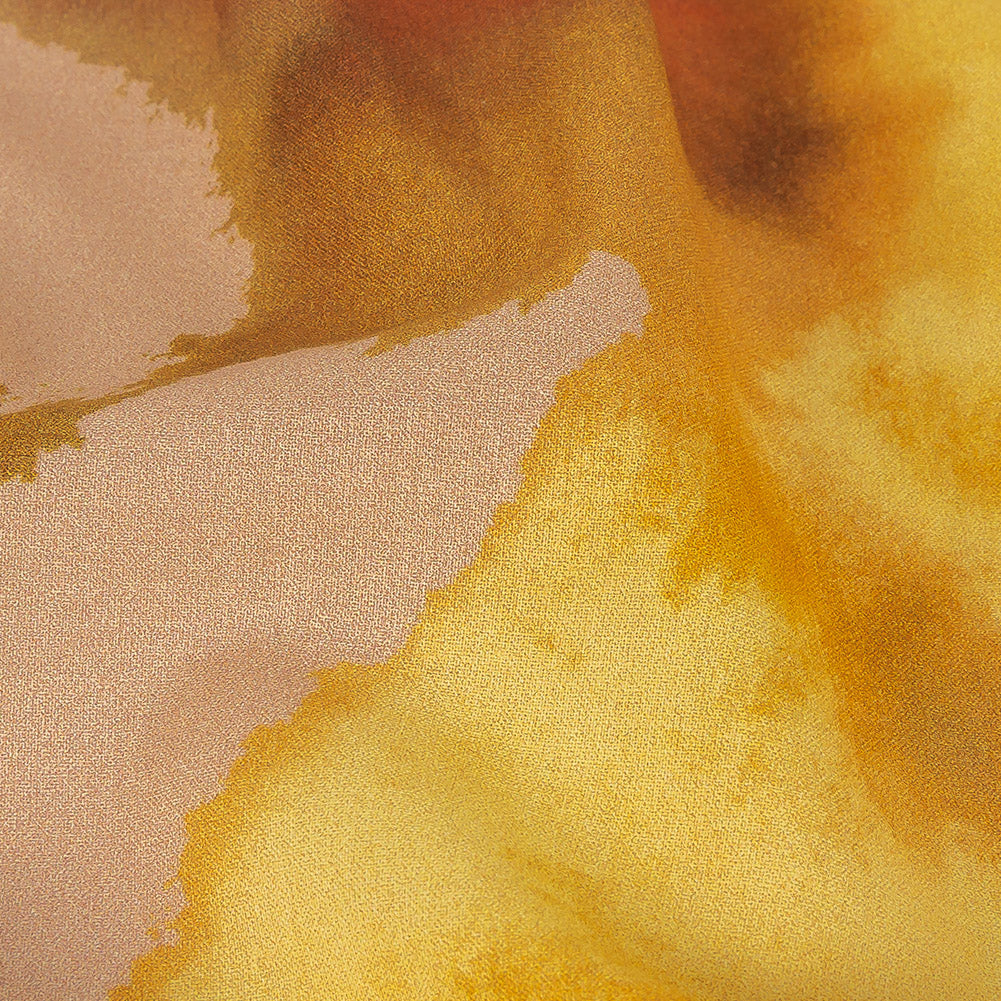 Cotton Voile - Rainbow Painterly Abstract - Fresco Print - Mood Exclusive Viso Collection