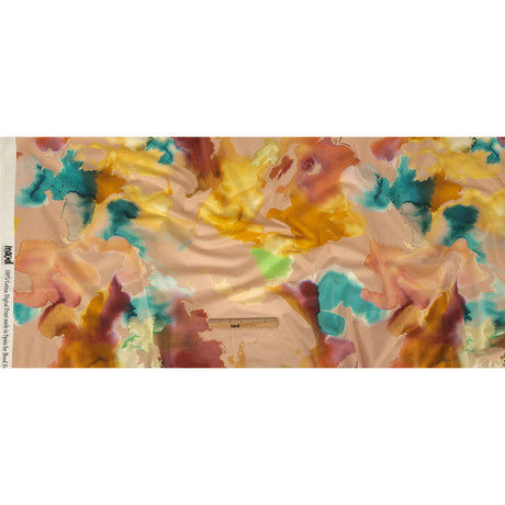 Cotton Voile - Rainbow Painterly Abstract - Fresco Print - Mood Exclusive Viso Collection