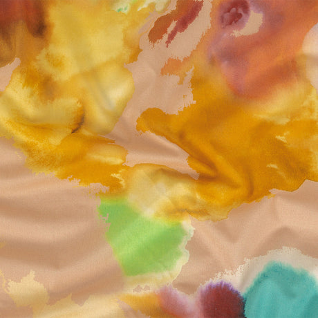 Cotton Voile - Rainbow Painterly Abstract - Fresco Print - Mood Exclusive Viso Collection