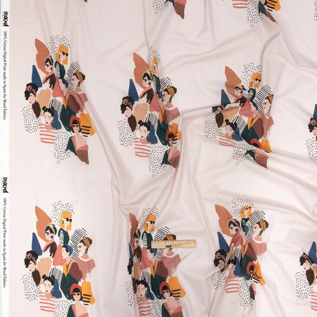 Cotton Voile - Pink and Multi Fashionable Figures - Sulla Piazza Print - Mood Exclusive Viso Collection