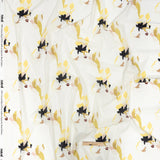 Cotton Voile - White and Yellow Floral and Faces - La Donna Print - Mood Exclusive Viso Collection