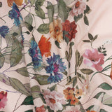 Cotton Voile - Pink and Multicolor Floral Border - Adagio Print - Mood Exclusive Viso Collection