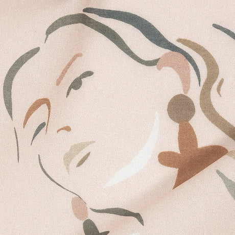 Cotton Voile - Pink and Gray Faces - Le Muse Print - Mood Exclusive Viso Collection