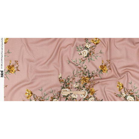 Linen and Rayon Woven - Pink, Yellow and White Rose Sprays - Bella Verona Print - Mood Exclusive Viso Collection