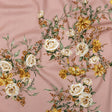 Linen and Rayon Woven - Pink, Yellow and White Rose Sprays - Bella Verona Print - Mood Exclusive Viso Collection