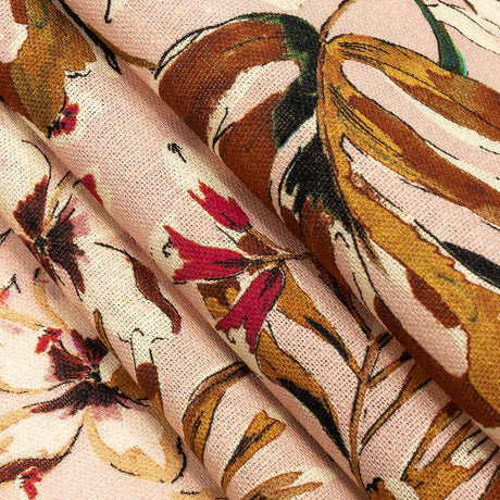 Linen and Rayon Woven - Pink Floral - Primavera Print - Mood Exclusive Viso Collection