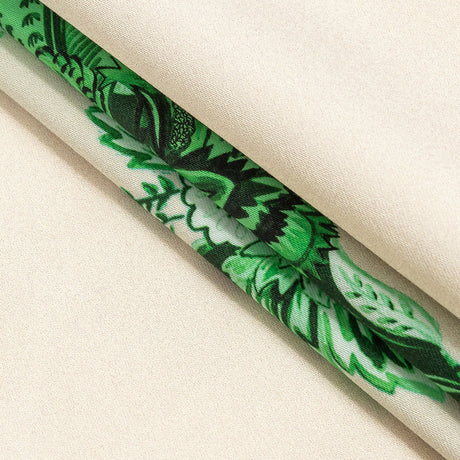 Stretch Cotton Sateen - Kelly Green Floral Stripes - Mood Exclusive Palazzo dei Fiori Print