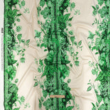 Stretch Cotton Sateen - Kelly Green Floral Stripes - Mood Exclusive Palazzo dei Fiori Print