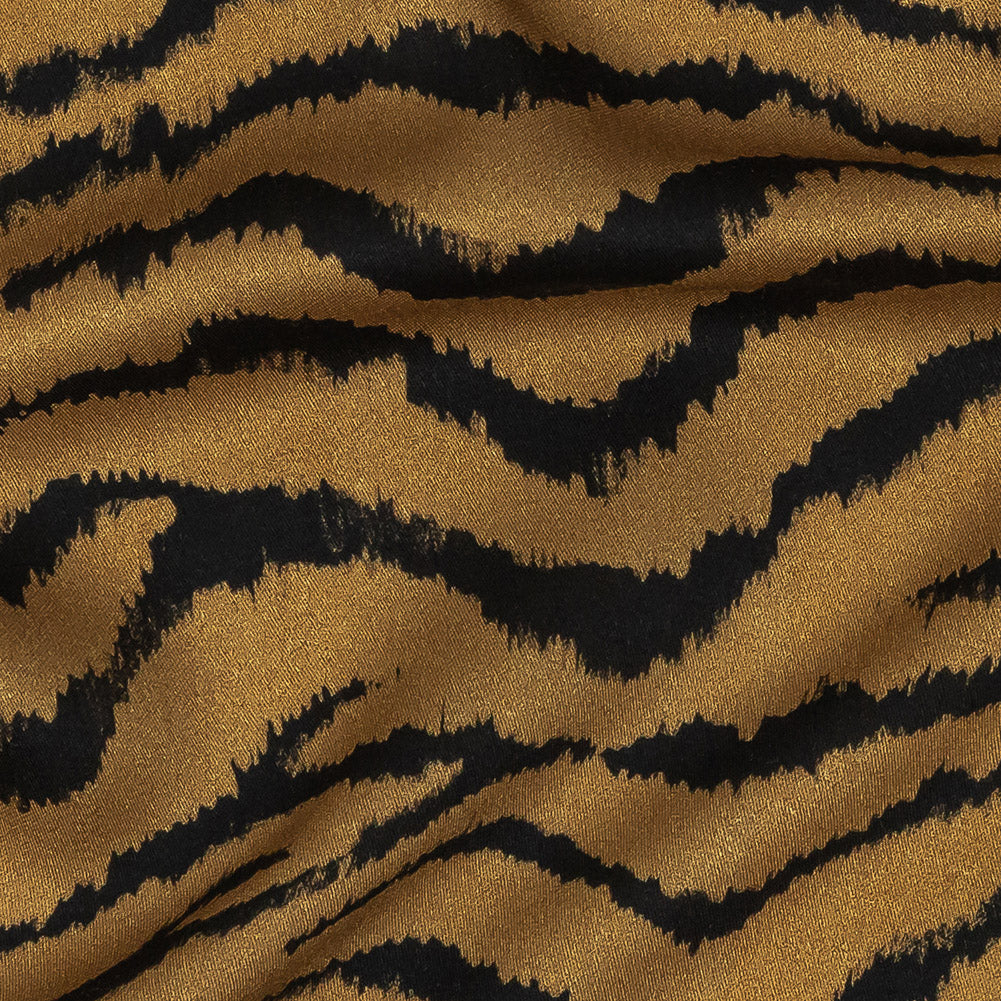 Rayon Challis - Orange Tiger Stripes - Genus Panthera Print - Mood Exclusive Rio Collection