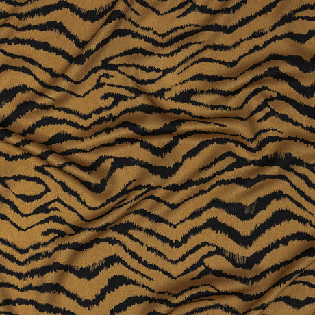 Rayon Challis - Orange Tiger Stripes - Genus Panthera Print - Mood Exclusive Rio Collection