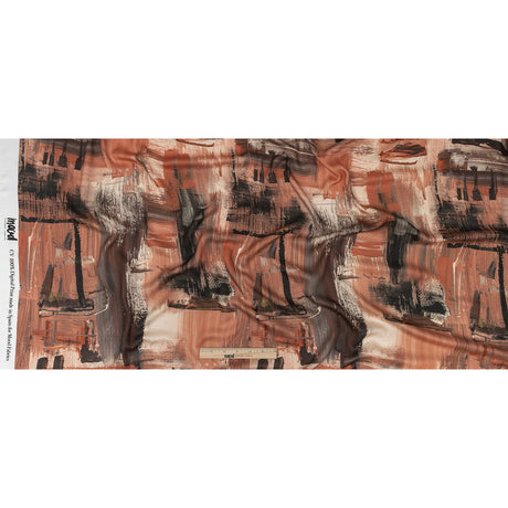 Rayon Challis - Pink and Gray Brushstrokes - Brush With Danger Print - Mood Exclusive Rio Collection