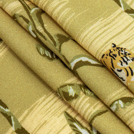 Rayon Challis - Palm Trees and Big Cats - Cerrado Print - Mood Exclusive Rio Collection