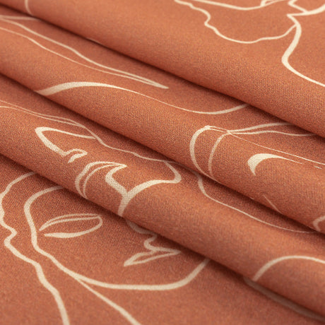 Rayon Challis - Pink Face Outlines - Sweltering Society Print - Mood Exclusive Rio Collection