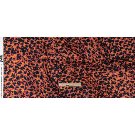 Rayon Challis - Pink and Orange Leopard Spots - Tijuca Sunrise Print - Mood Exclusive Rio Collection