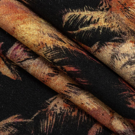 Rayon Challis - Black and Pink Palm Trees - Pindorama Print - Mood Exclusive Rio Collection