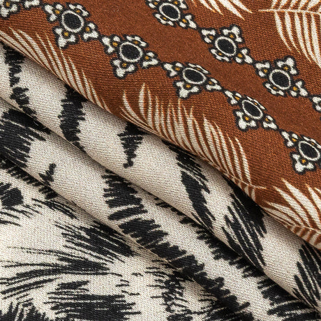 Rayon Challis Panel - Black and White Tigers - Smiling Peril Print - Mood Exclusive Rio Collection