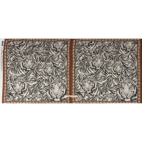 Rayon Challis Panel - Black and White Tigers - Smiling Peril Print - Mood Exclusive Rio Collection