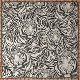 Rayon Challis Panel - Black and White Tigers - Smiling Peril Print - Mood Exclusive Rio Collection