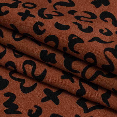 Stretch Cotton Sateen - Mango Doodle Spots - Ancient Iconography Print - Mood Exclusive Rio Collection