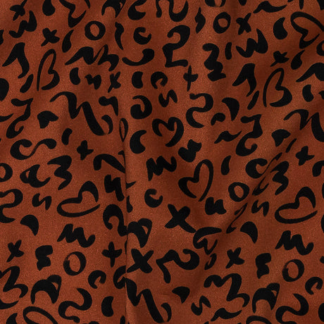 Stretch Cotton Sateen - Mango Doodle Spots - Ancient Iconography Print - Mood Exclusive Rio Collection