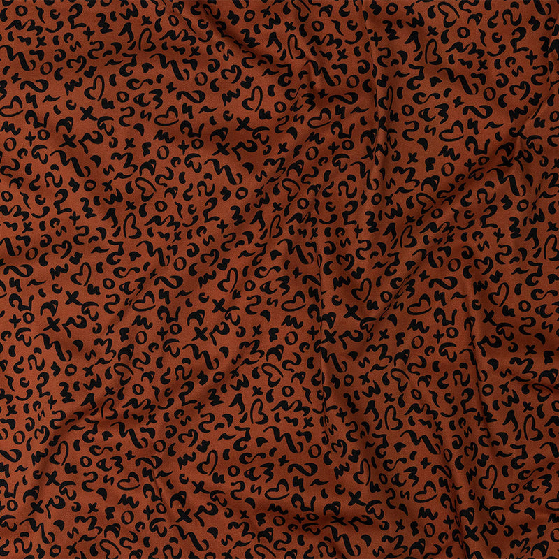 Stretch Cotton Sateen - Mango Doodle Spots - Ancient Iconography Print - Mood Exclusive Rio Collection