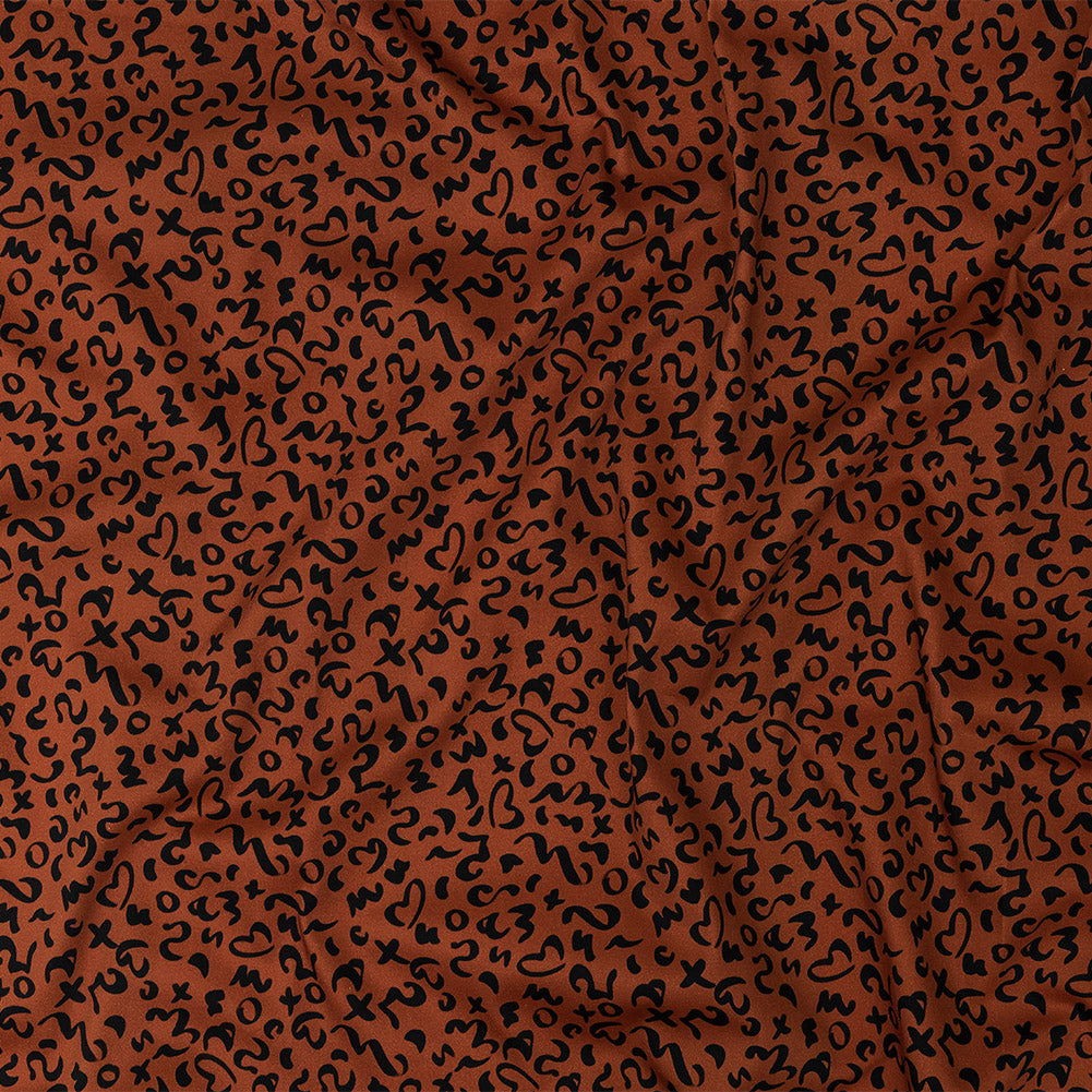 Stretch Cotton Sateen - Mango Doodle Spots - Ancient Iconography Print - Mood Exclusive Rio Collection