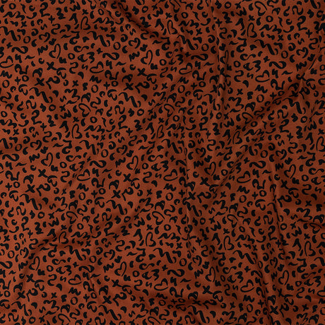 Stretch Cotton Sateen - Mango Doodle Spots - Ancient Iconography Print - Mood Exclusive Rio Collection