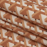 Stretch Cotton Sateen - Melon Geometric - Maloca Print - Mood Exclusive Rio Collection
