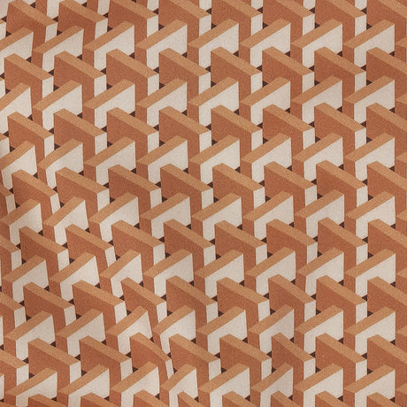 Stretch Cotton Sateen - Melon Geometric - Maloca Print - Mood Exclusive Rio Collection