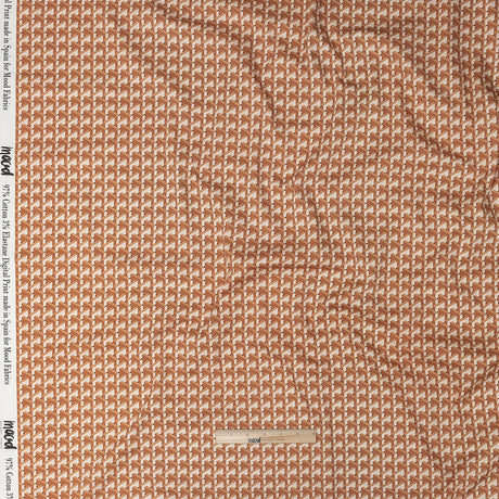 Stretch Cotton Sateen - Melon Geometric - Maloca Print - Mood Exclusive Rio Collection