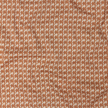 Stretch Cotton Sateen - Melon Geometric - Maloca Print - Mood Exclusive Rio Collection
