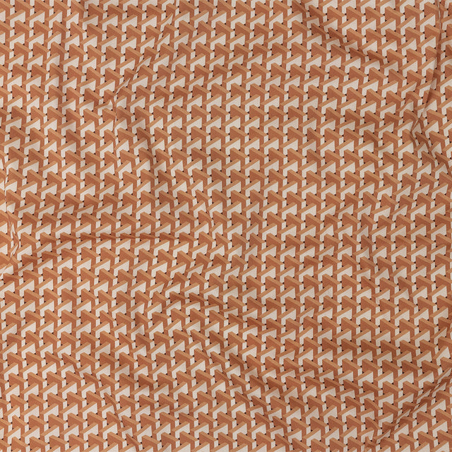 Stretch Cotton Sateen - Melon Geometric - Maloca Print - Mood Exclusive Rio Collection
